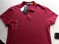 Koszulka polo Ralph Lauren burgundowy Classic Fit Rozmiar L 170/96