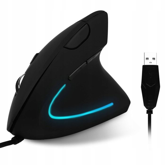 Myszka Wertykalna Przewodowa Cicha Ergonomiczna Mysz Optyczna Pionowa