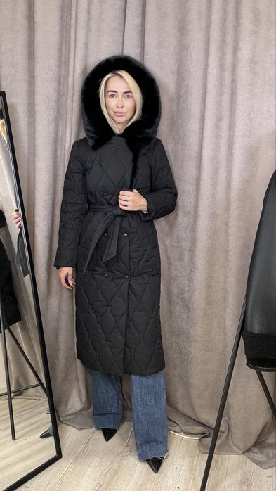 Зимове пальто з еко норкою