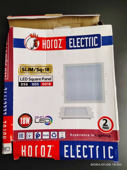 LED панель Horoz Electric SLIM/SQ-18, 18W