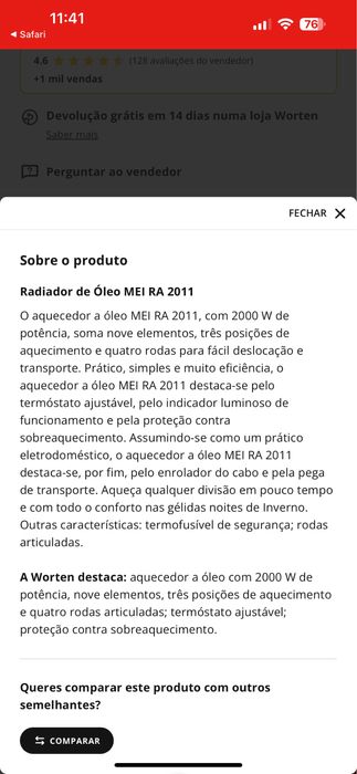 Aquecedor a oleo