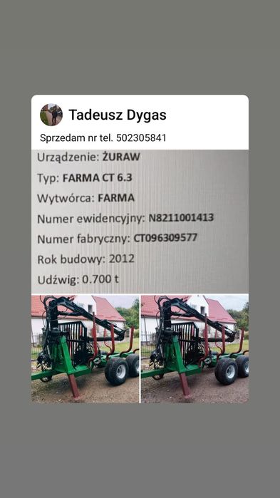 Sprzedam wózek do zrywki farma