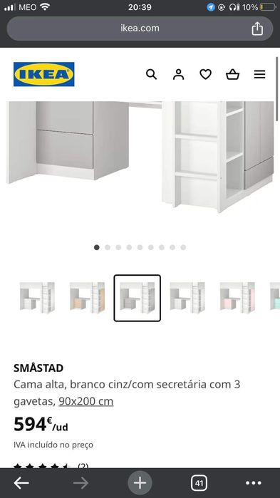 Cama alta estudio SMASTAD