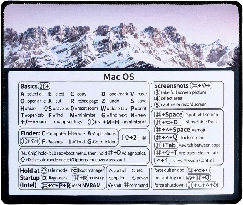 podkładka pod mysz ze skrótami mac os 30x25cm