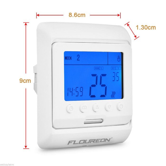 Termostato/ou display digital programável de parede