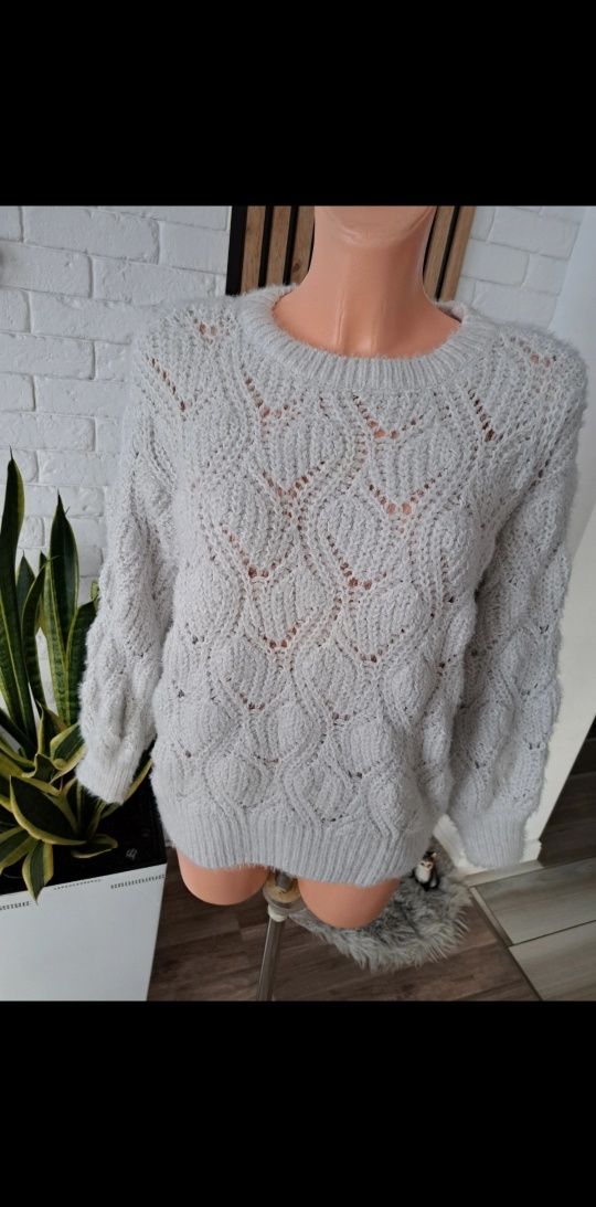 Sweterek splot ciepły zimowy l/XL