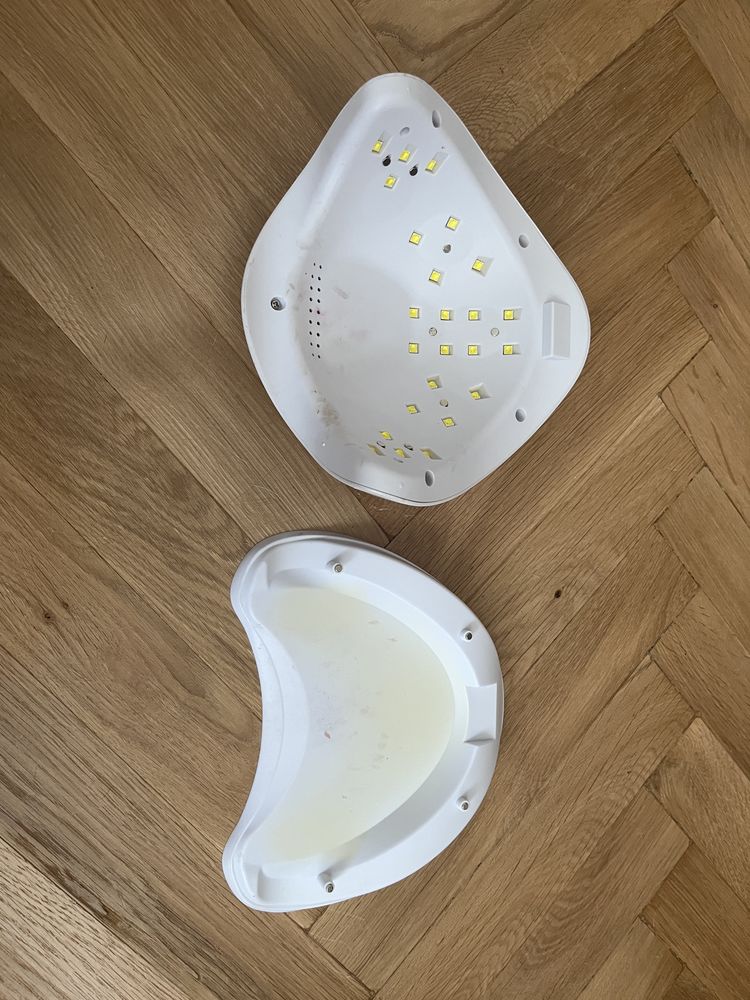Zestaw do paznokci hybrydowych/hybryd: lampa UV, cleaner, klipsy