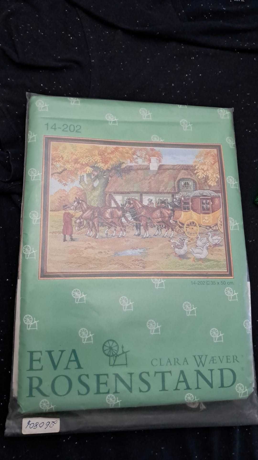 Kit Ponto Cruz Eva Rosenstand-Modelo 14-202 (cavalos e carruagem)