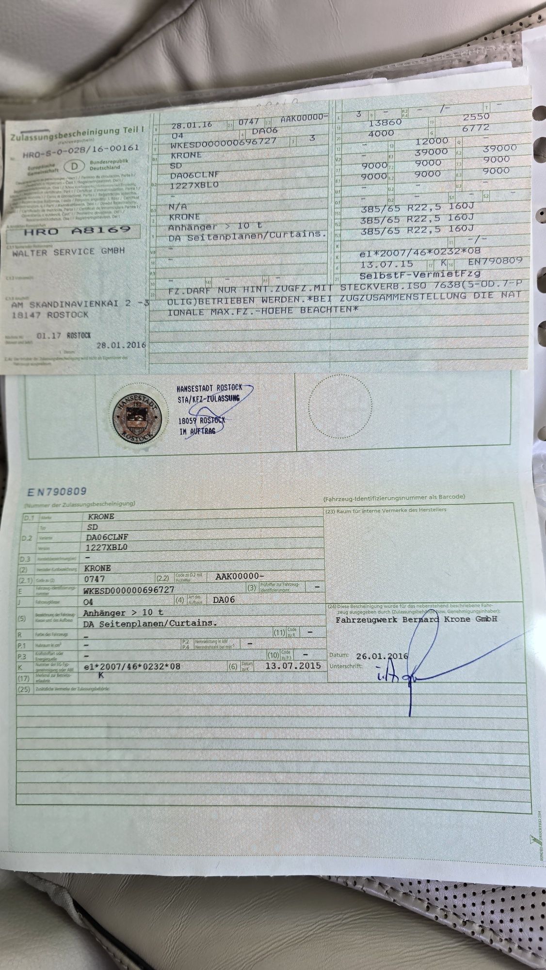 Naczepa Krone 2016 Nowe plandeki
