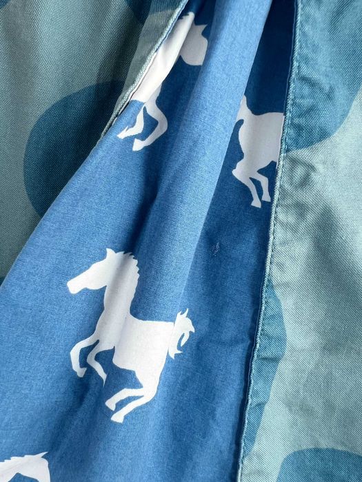 Molo spódnica dziewczęca niebieska we wzory konie bawełniana scandi