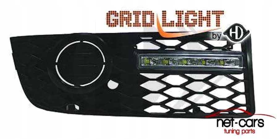 Kratki boczne zderzaka S Line AUDI A4 B6 światła LED DRL
