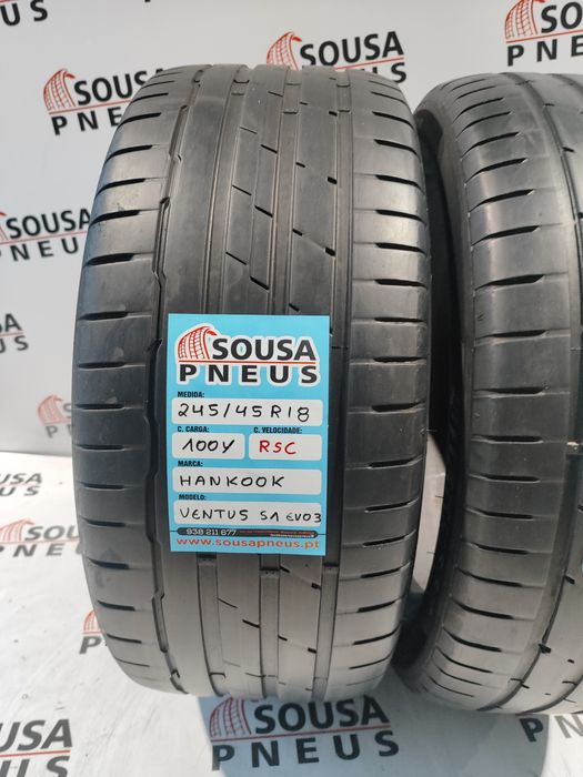 2 pneus semi novos 245-45R18 RFT - Hankook - Oferta dos Portes