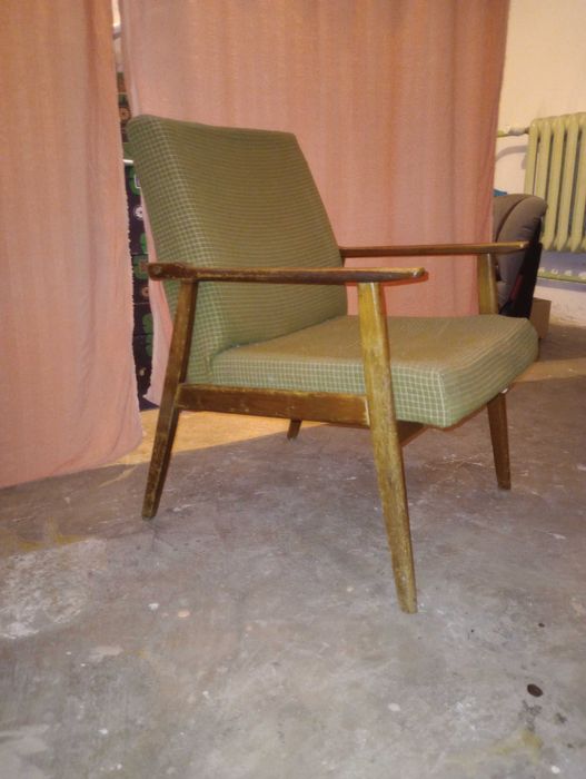 Fotel lisek PRL zielony