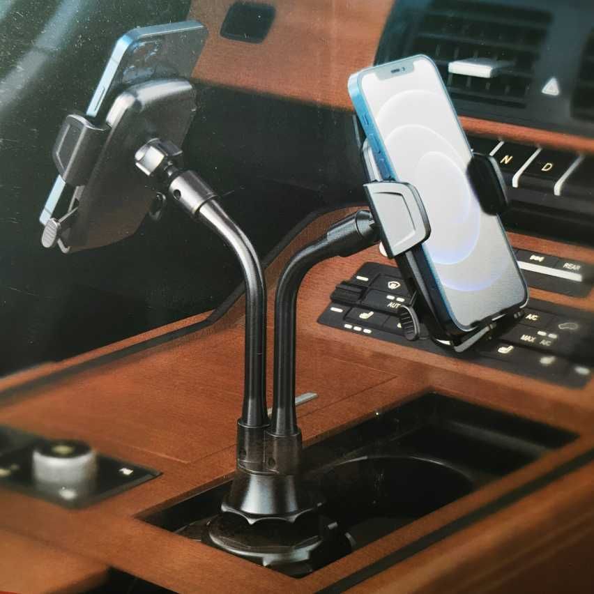 Suporte de telemóvel duplo de encaixe no copo do carro