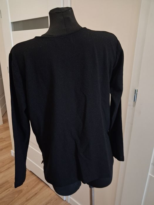 CHARM czarna bluzka damska brokat połyskującą M