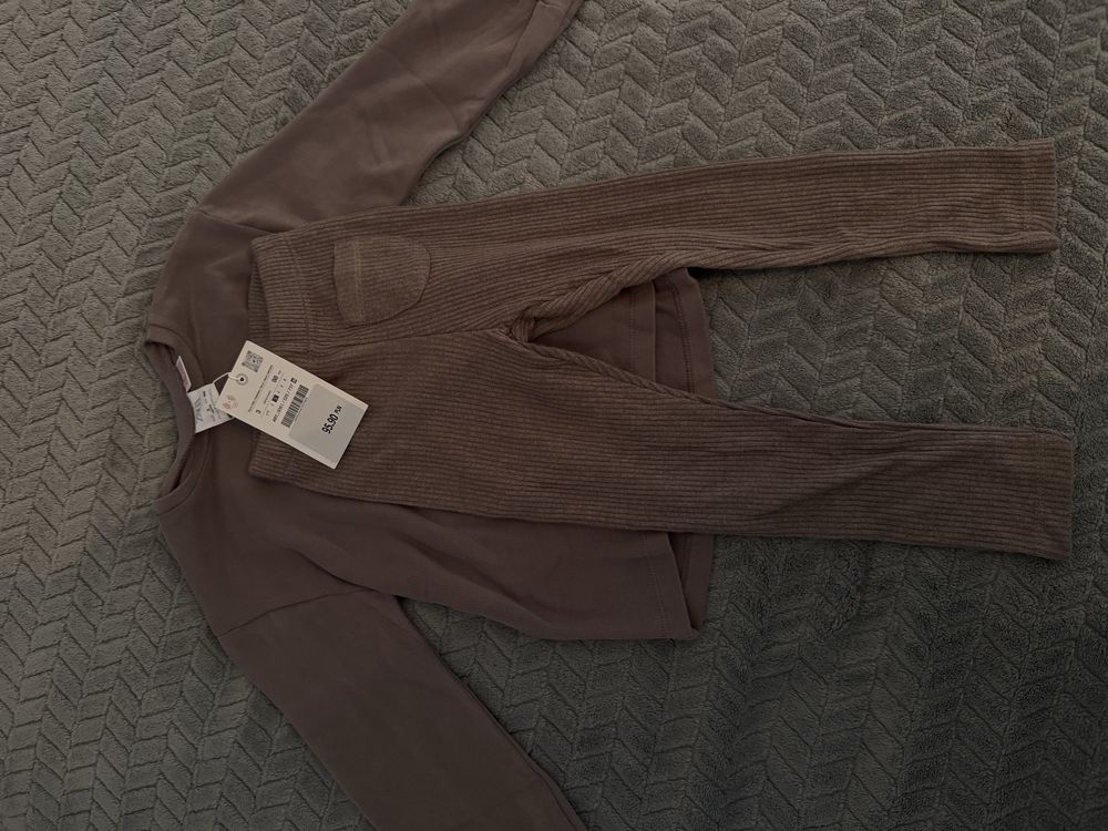 Komplet zara 98 nowy prążek dzianina