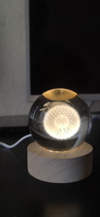 Нічник 3d куля 8 см , подарунок , ночник 3д