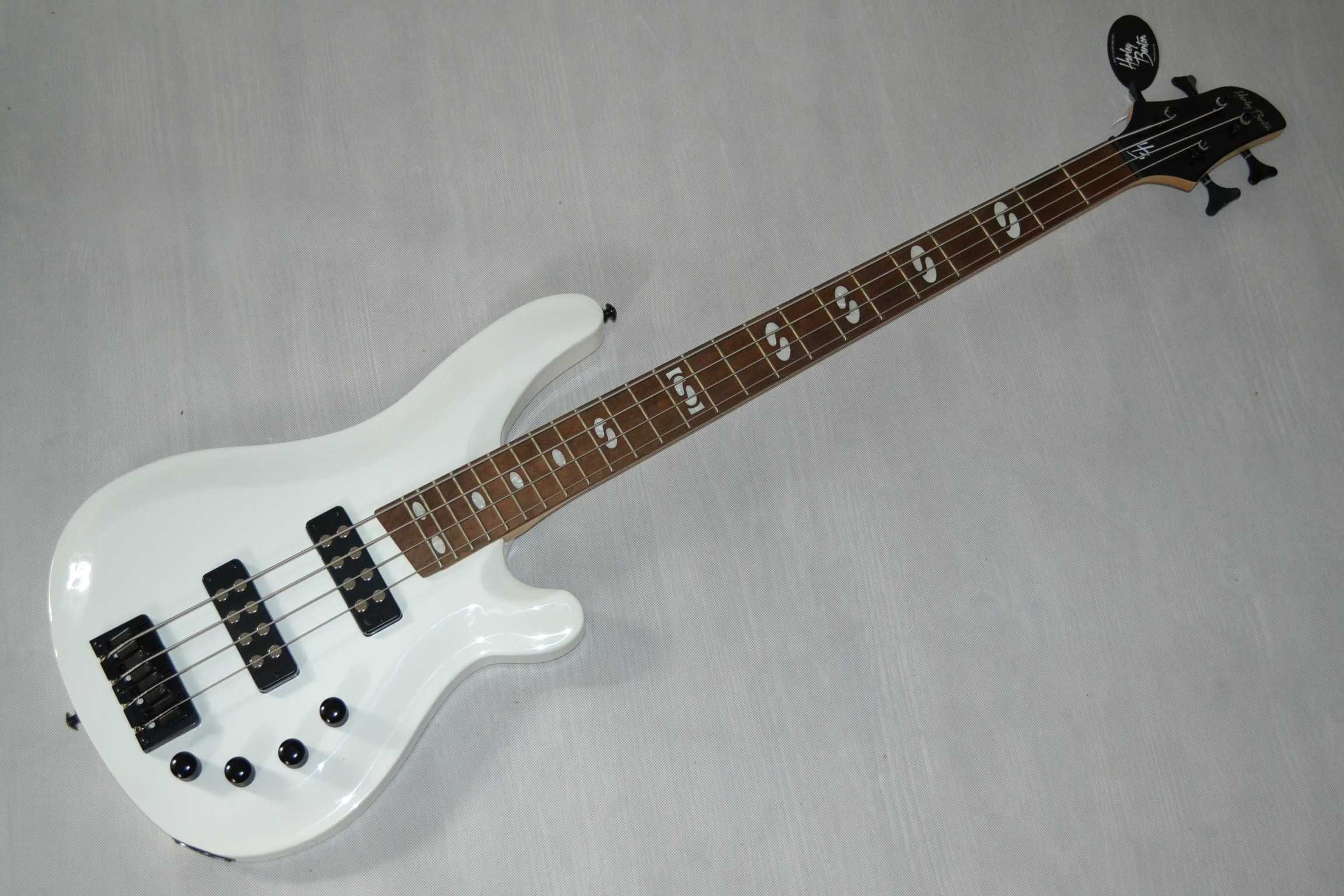 Harley Benton B-450 White nowa gitara basowa BAS  -ustawiony!