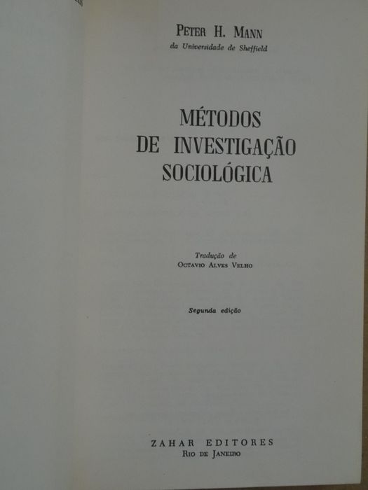 Métodos de Investigação Sociológica de Peter H. Mann