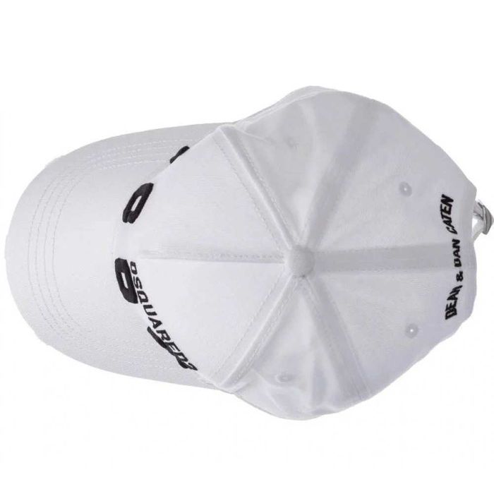 DSQUARED2 ICON włoska czapka z daszkiem WHITE