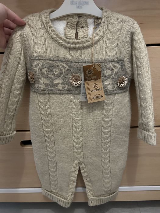 Теплий новий комбінезон з шапочкою,Verrino kids,6-9 місяців.