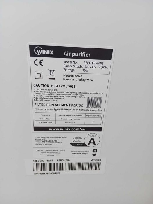 Purificador de Ar Winix PlasmaWave