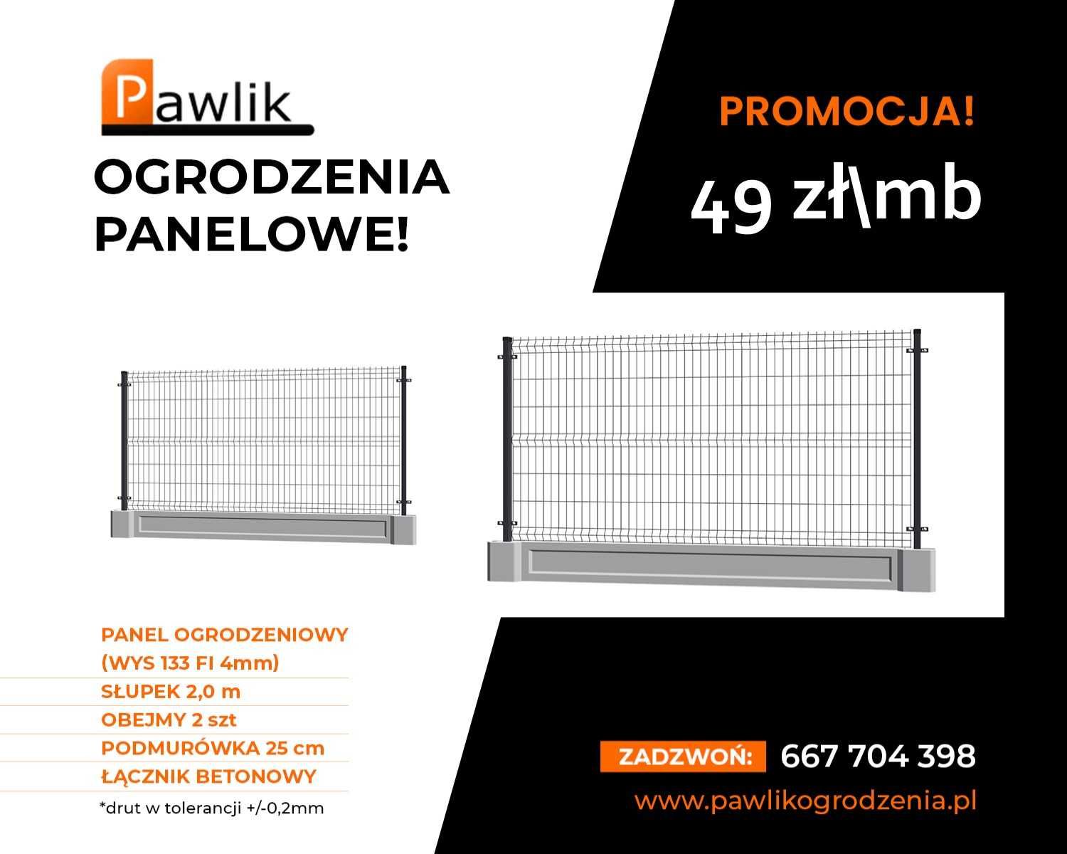 Ogrodzenie Panelowe wys. kompletna 158cm