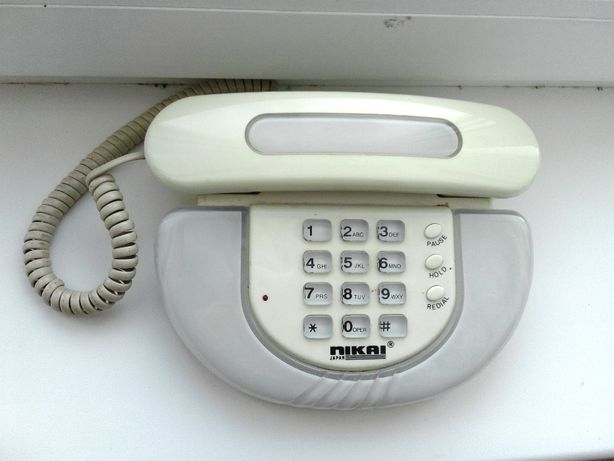 Белый японский стационарный телефон