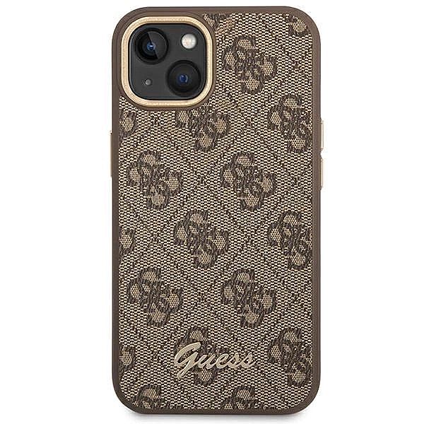 Etui Guess 4G Vintage Gold Logo na iPhone 14 Plus - brązowe