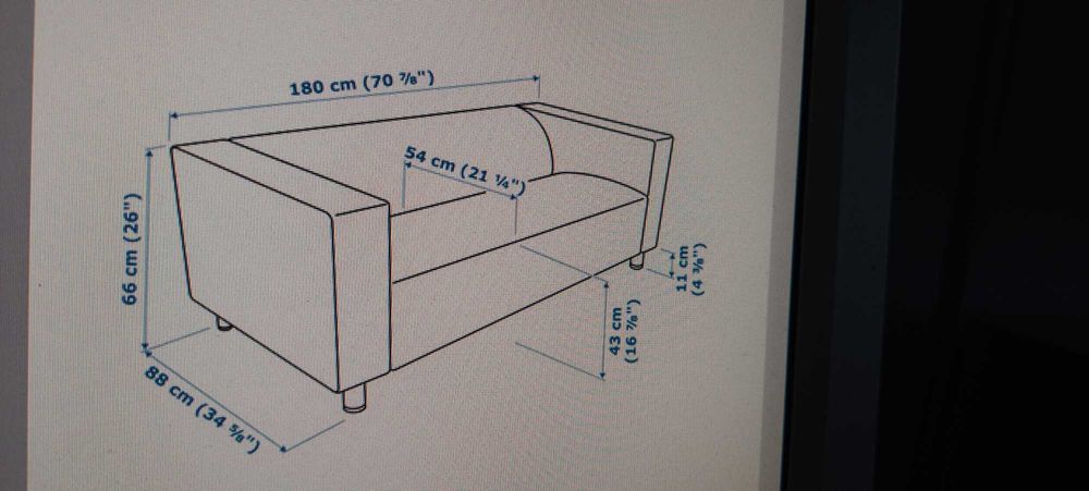 Kanapa sofa Ikea biała skóra