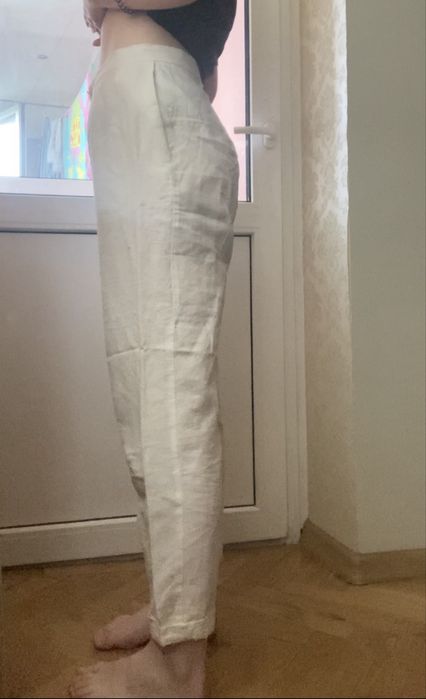 Білі лляні штани