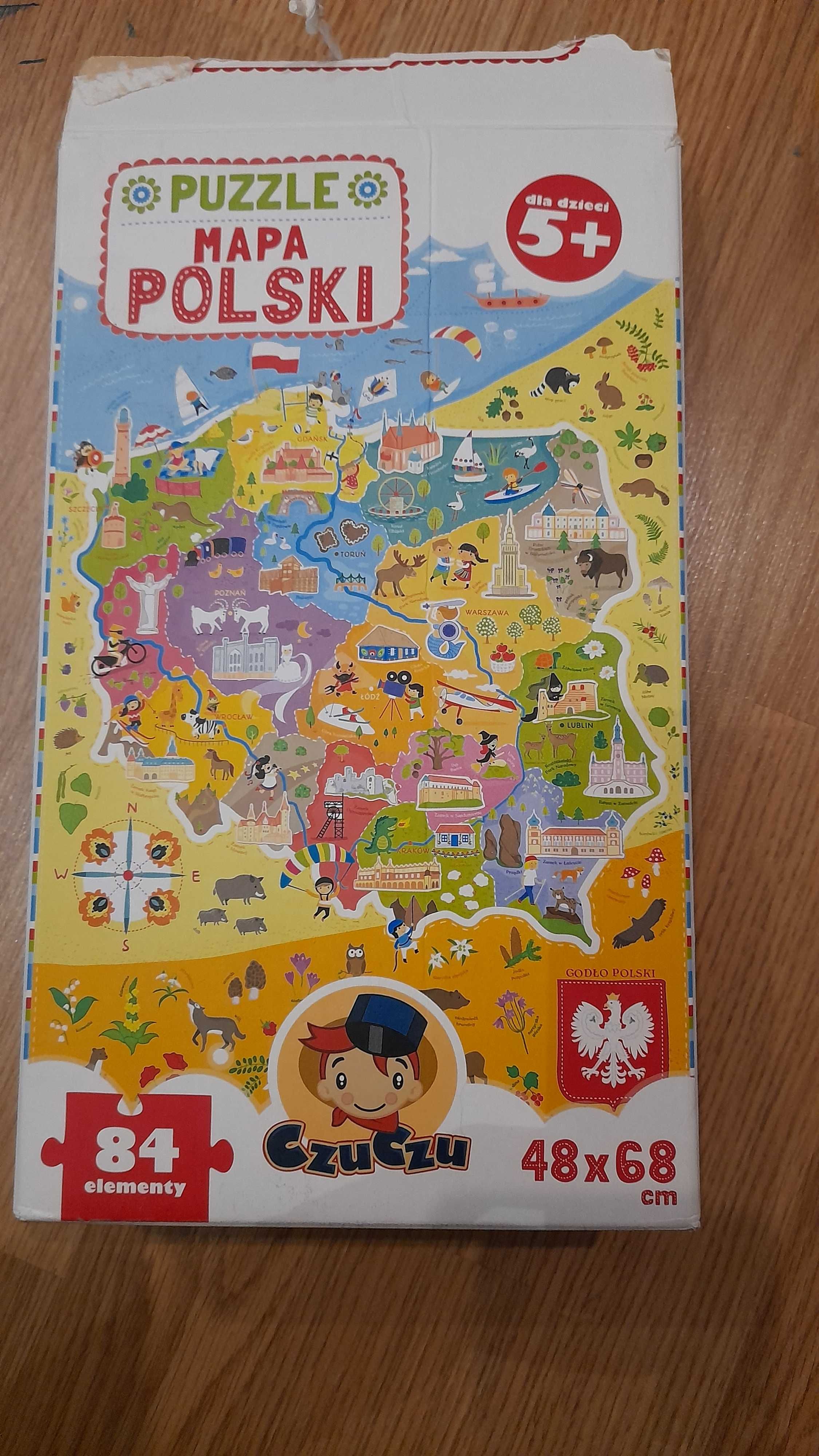 Mapa Polski Czu Czu puzzle 84 el.