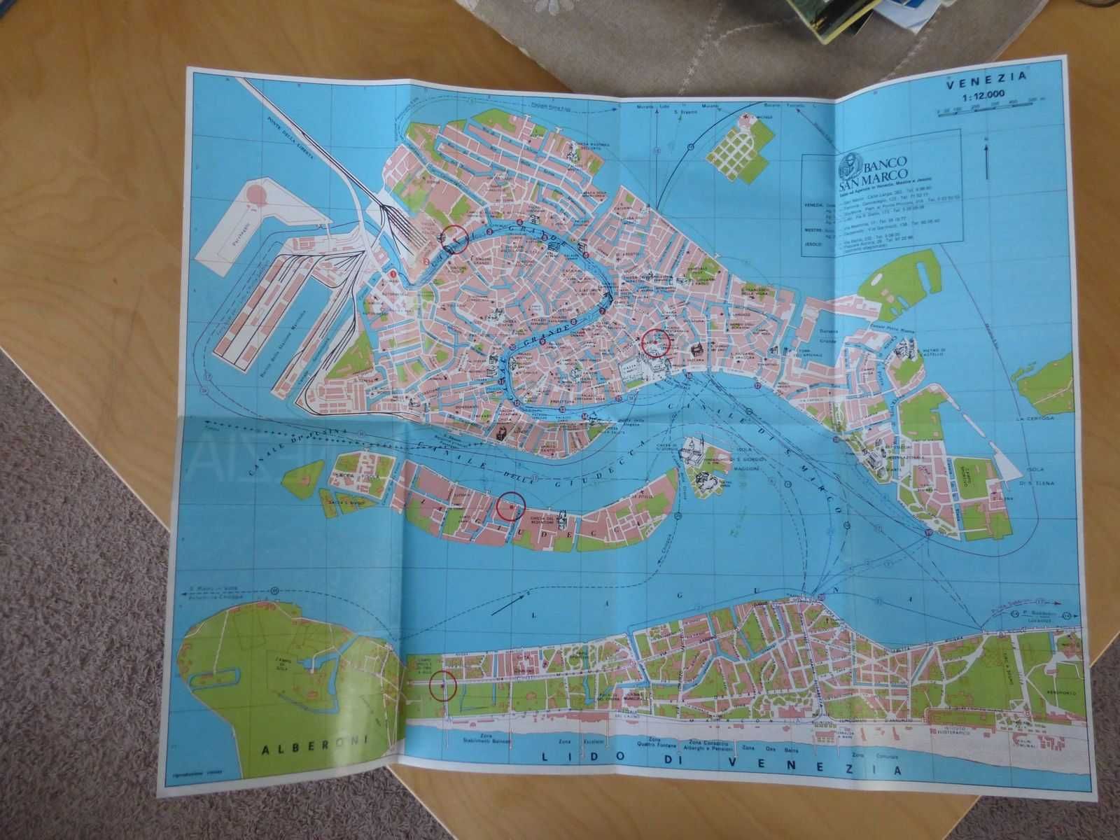 Mapa plan miasta Venezia Wenecja lata 80te