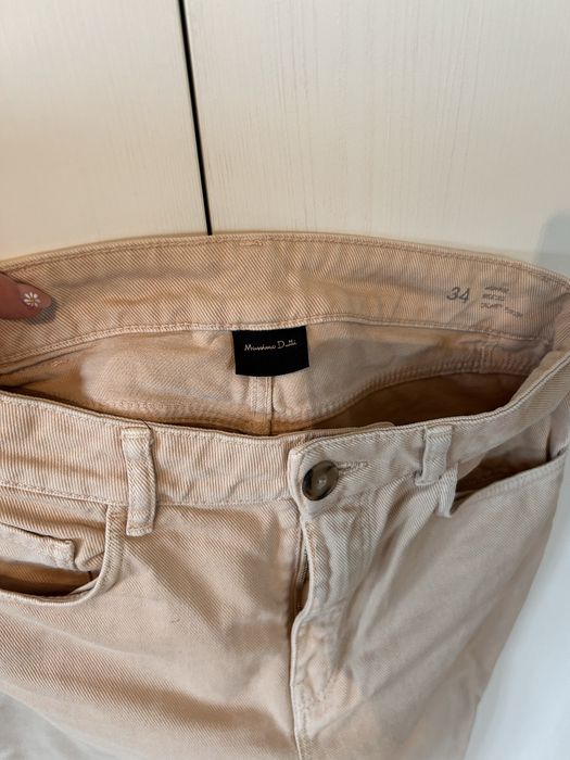 Massimo Dutti spodnie jeans bezowe roz 36