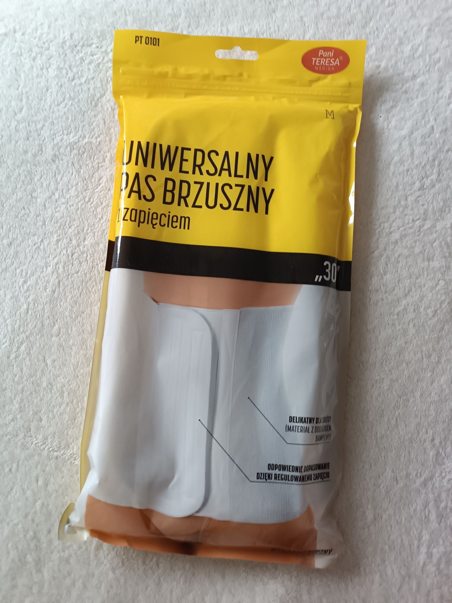 Uniwersalny pas brzuszny z zapięciem Rozmiar M Pani Teresa