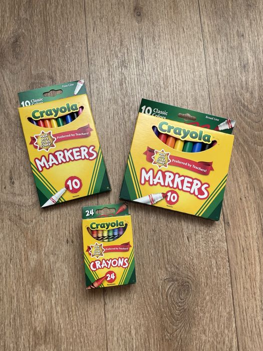 Кольорові маркери, фломастери воскові олівці Crayola (оригінал США)