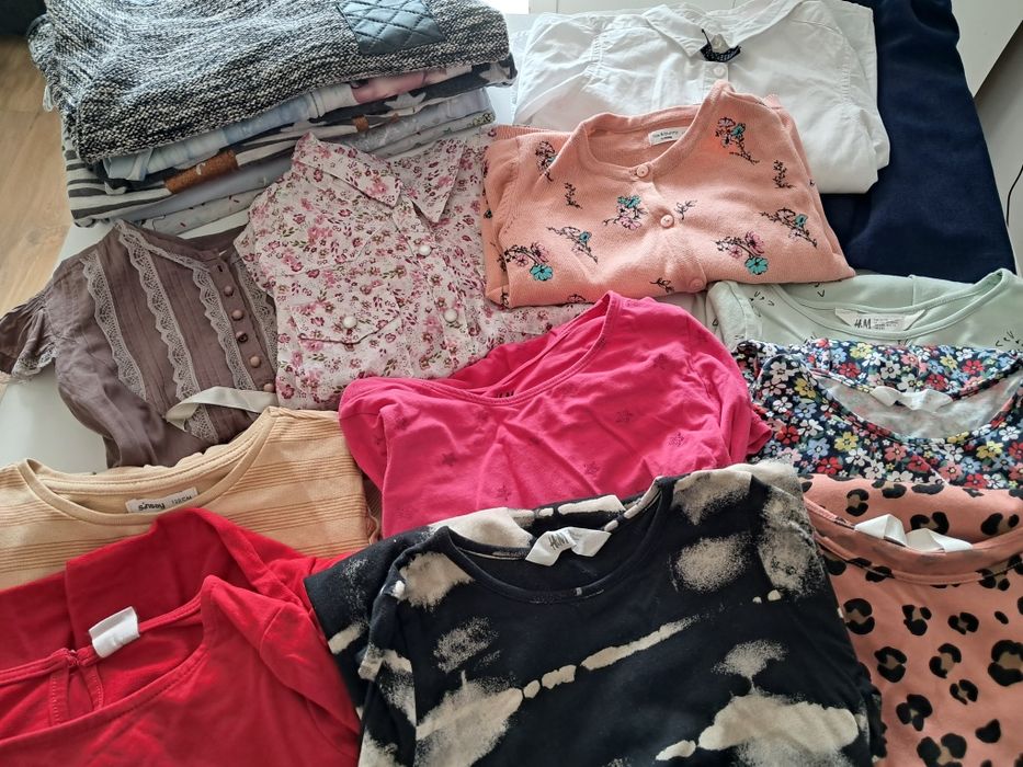 Paczka ubrań dla dziewczynki jesień 122/128 H&M, Reserved i inne - gra