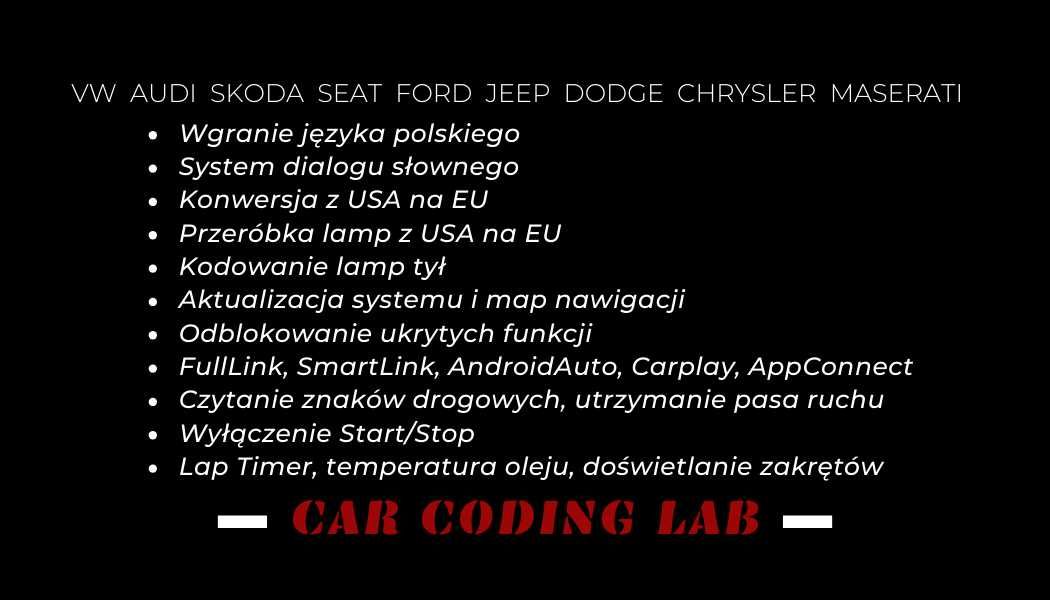 Konwersja z USA na EU Audi A3 A4 A5 A6 A7 Q3 Q5 Q7 Polski lampy mapy