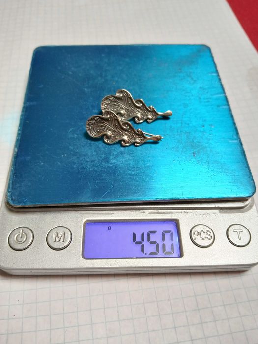 Серьги дубовый лист серебро