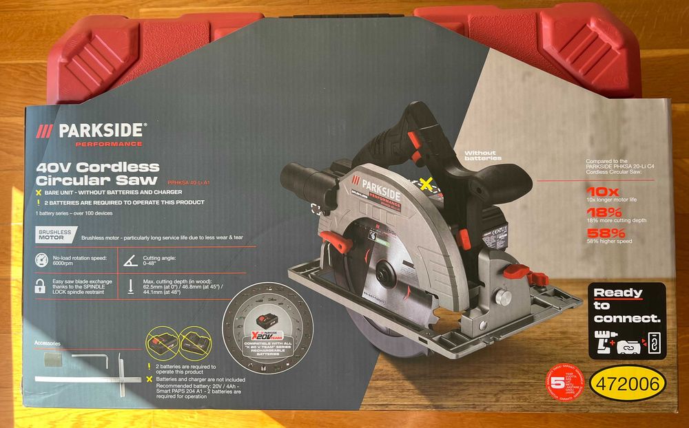 Akumulatorowa ręczna piła tarczowa Parkside 40V PPHKSA 40-Li A1