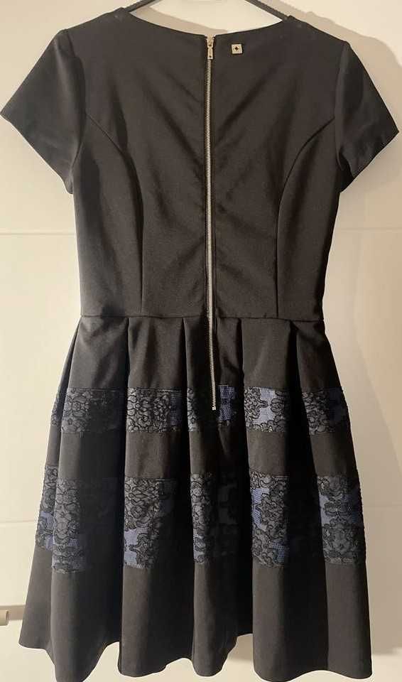 sukienka krótka elegancka TIFFI, XS/S, czarna, koronka