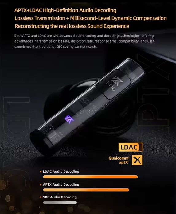 Наушники TWS KZ Krio кодек LDAC Bluetooth 5.4 ANC 6-mic приложение