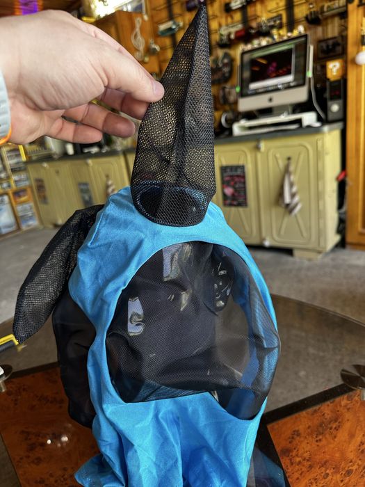 для коня маска від мух із вухами Petbank Blue