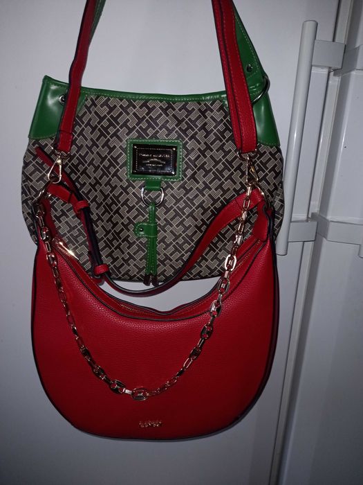 Сумка 'багет" красная L.CREDI. искусствен. кожа