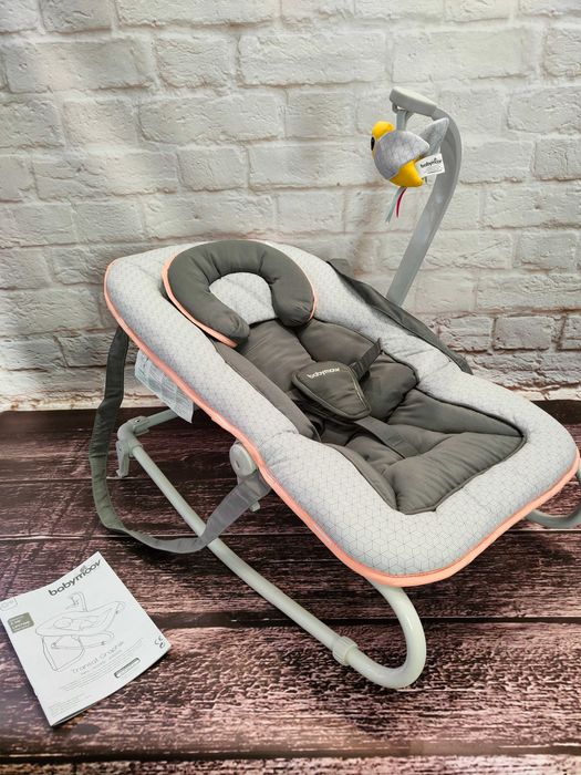 Leżaczek bujaczek Babymoov Babywippe szaro-morelowy