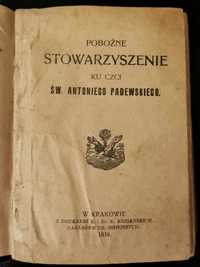 Książeczka świętego Antoniego Padewskiego modlitewnik z 1918 r. UNIKAT