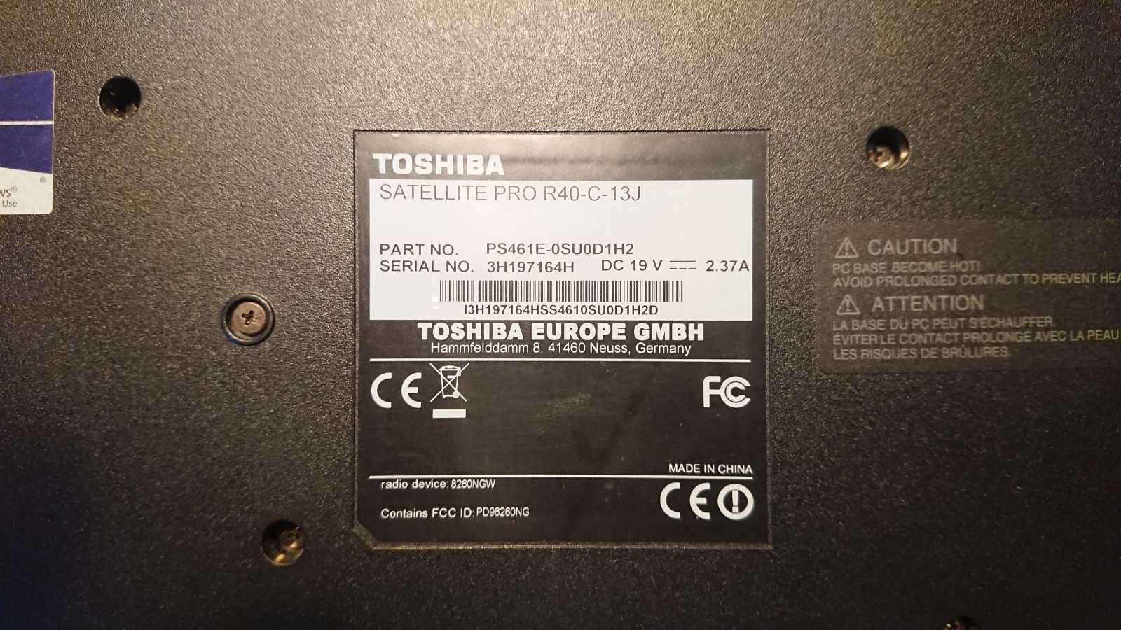 Toshiba SATELLITE PRO R40-C-13J, 14″, Core i3, 6 gen, SSD 128Гб