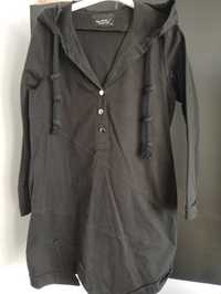 Sukienka bluza drelichowa By o La La czarna M