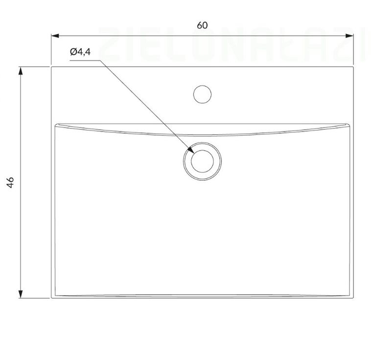 Umywalka meblowa omnires naxos m+ 60x46