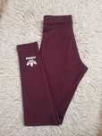 Elastyczne sportowe legginsy getry adidas wysoki stan logo burgund
